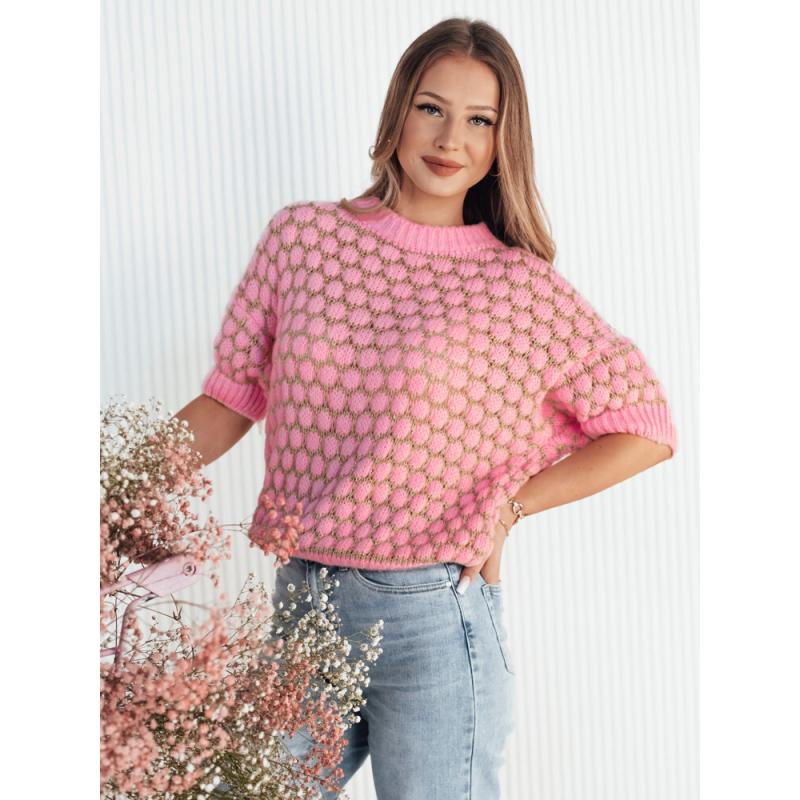 Dámský svetr nadměrné velikosti PINGOL růžový