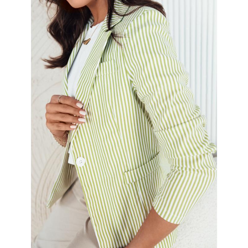 Dámska pruhovaná bunda LINARO biela a zelená