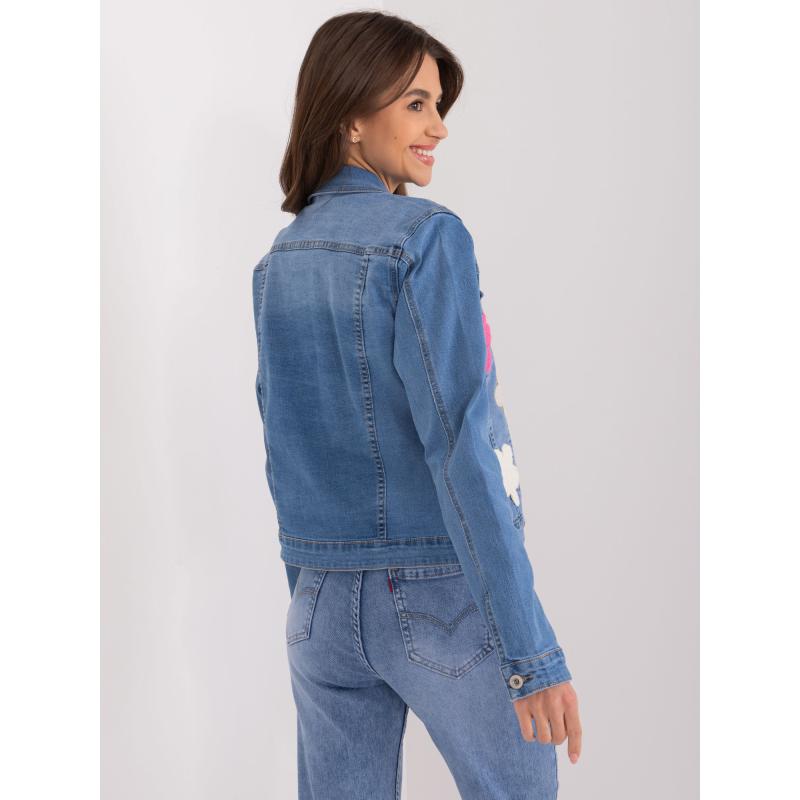 Női dzseki virágmintás HETA kék