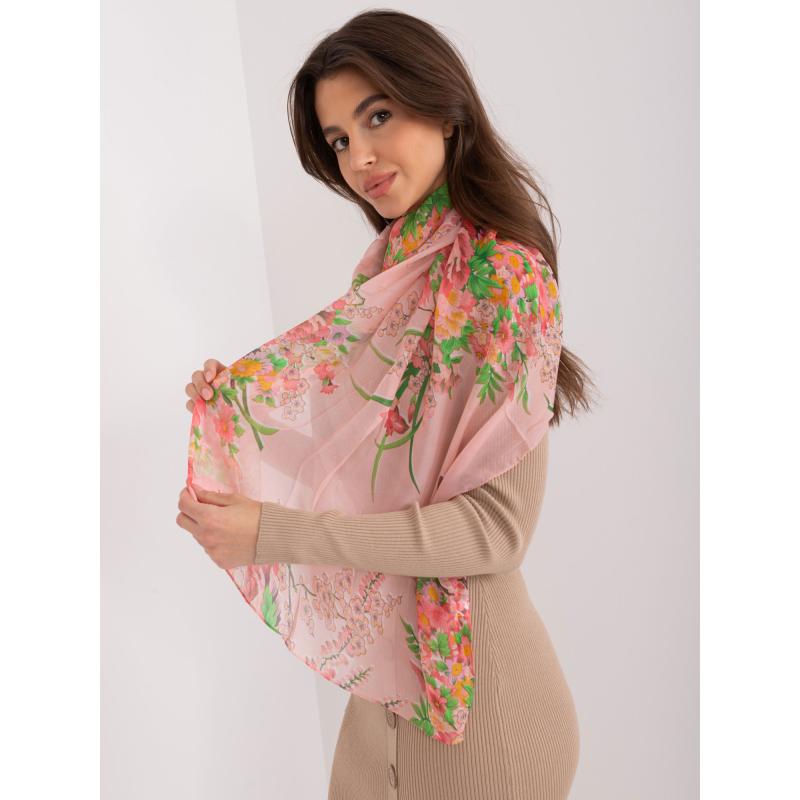 Dámská květinová šála VOTA světle růžová 