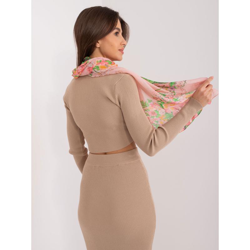 Dámská květinová šála VOTA světle růžová 