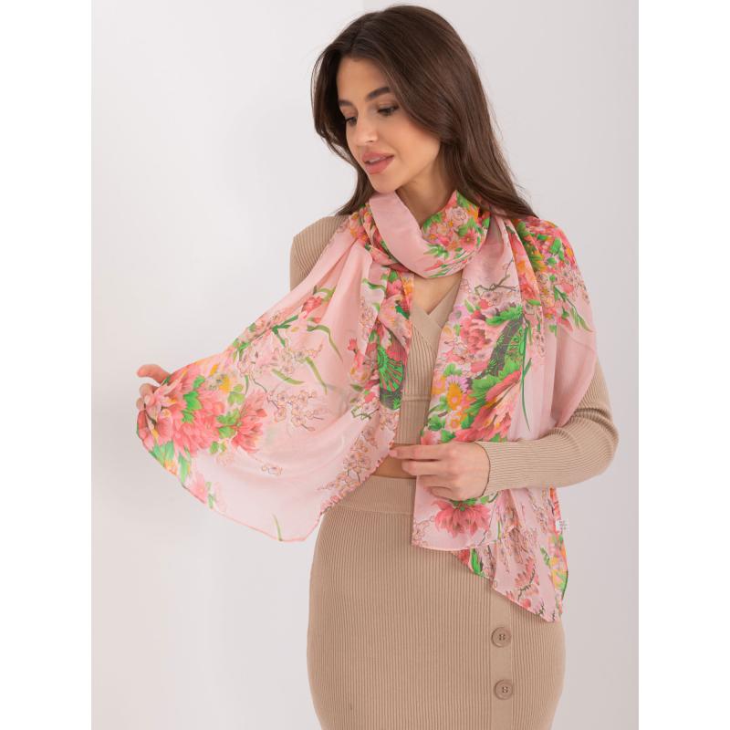 Dámská květinová šála VOTA světle růžová 