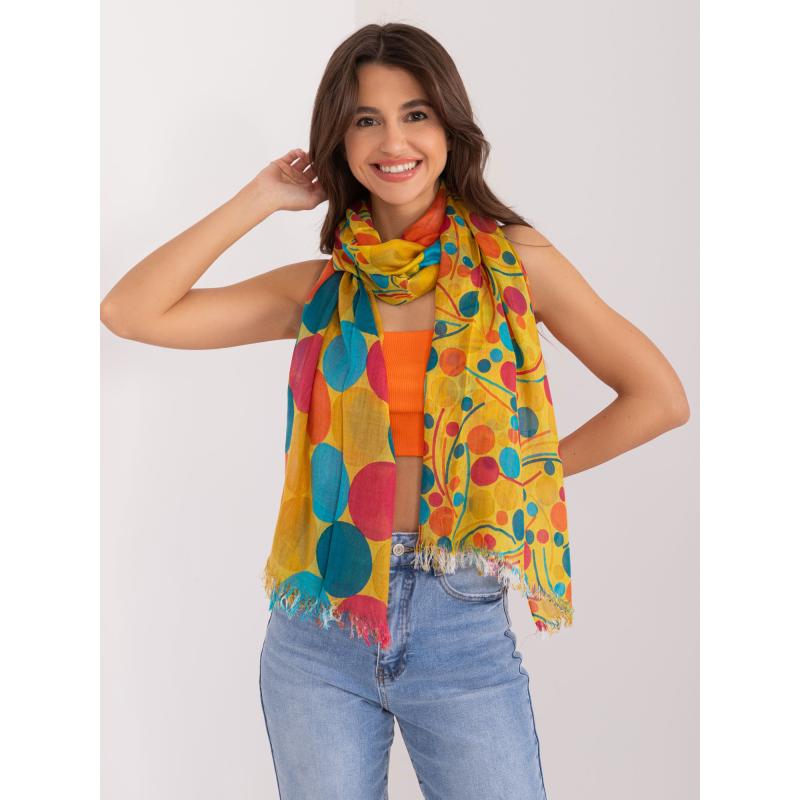 Dámská bavlněná šála žlutá 
