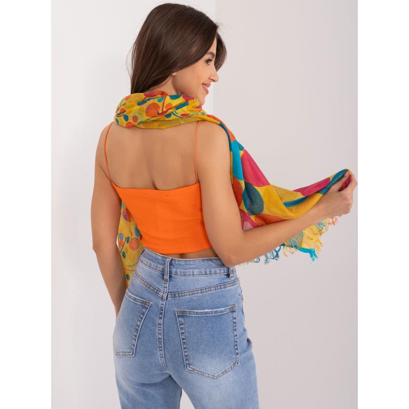 Dámská bavlněná šála žlutá 