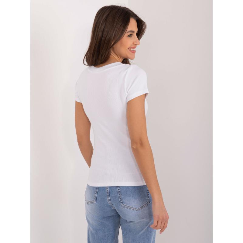 Dámské tričko ve fitted střihu pruhované FOTA bílé 