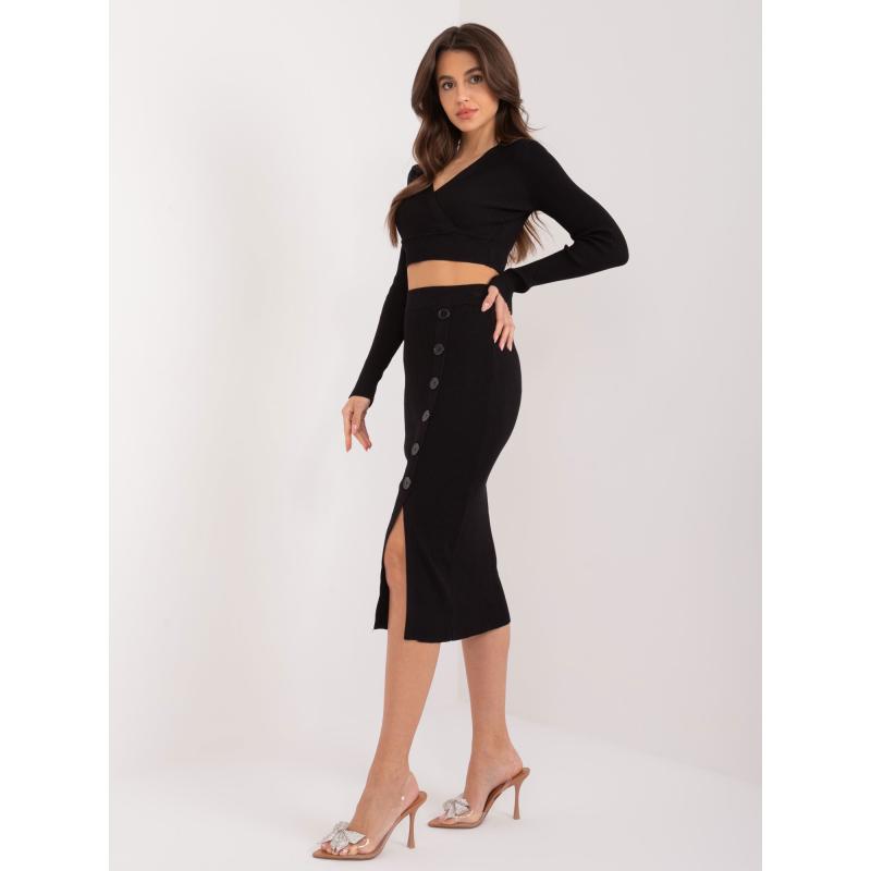 Dámský komplet s midi sukní FEKA černý 