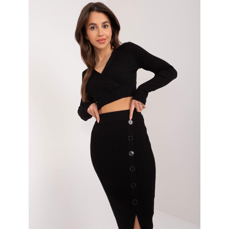 Dámský komplet s midi sukní FEKA černý 