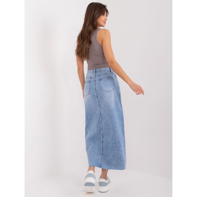 Dámská sukně s potiskem džínová midi KOPA modrá 