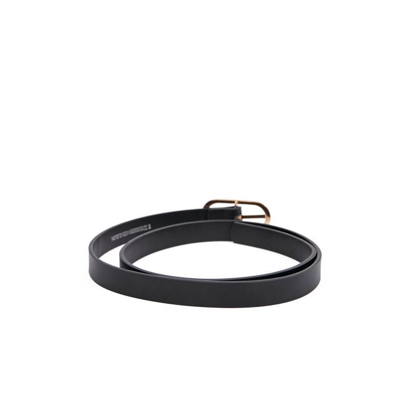 Černý dámský kožený pásek