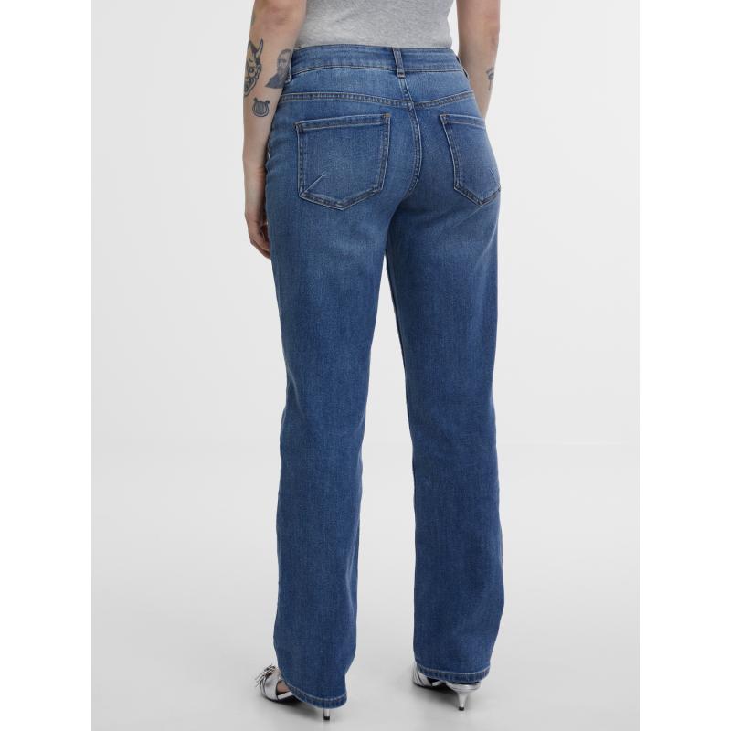 Sötétkék női egyenes farmer