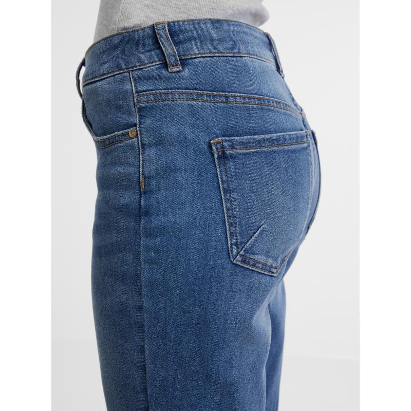 Sötétkék női egyenes farmer