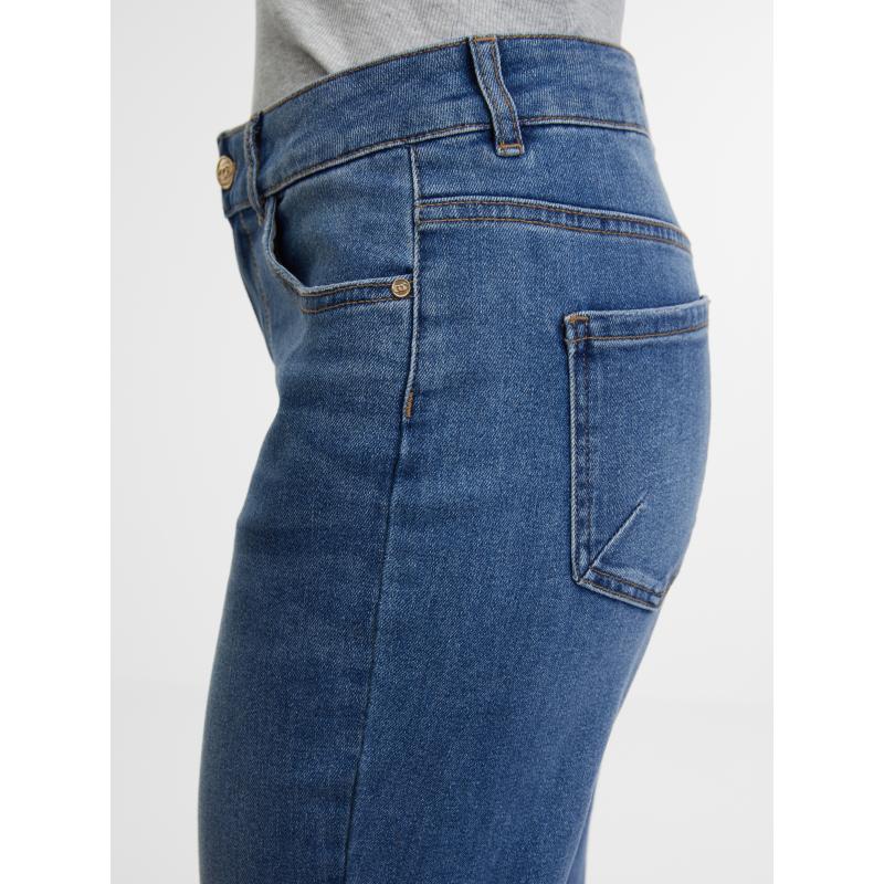 Sötétkék női egyenes farmer