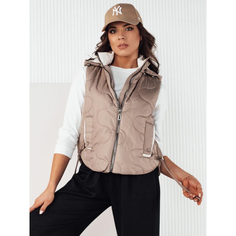 Dámská prošívaná vesta TREOS béžová