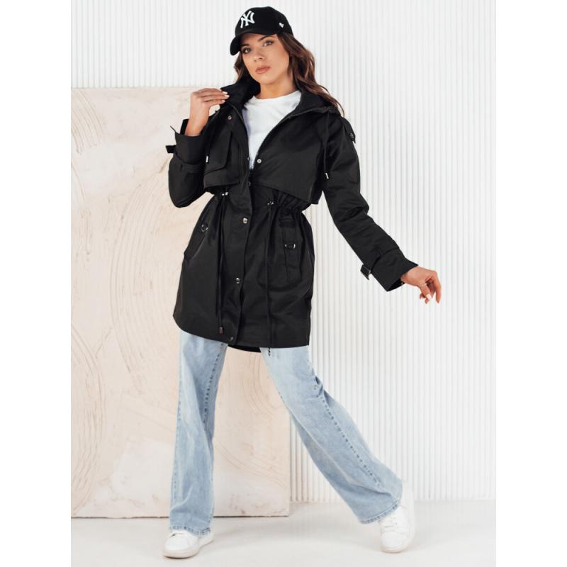 Női parka dzseki BRENS fekete