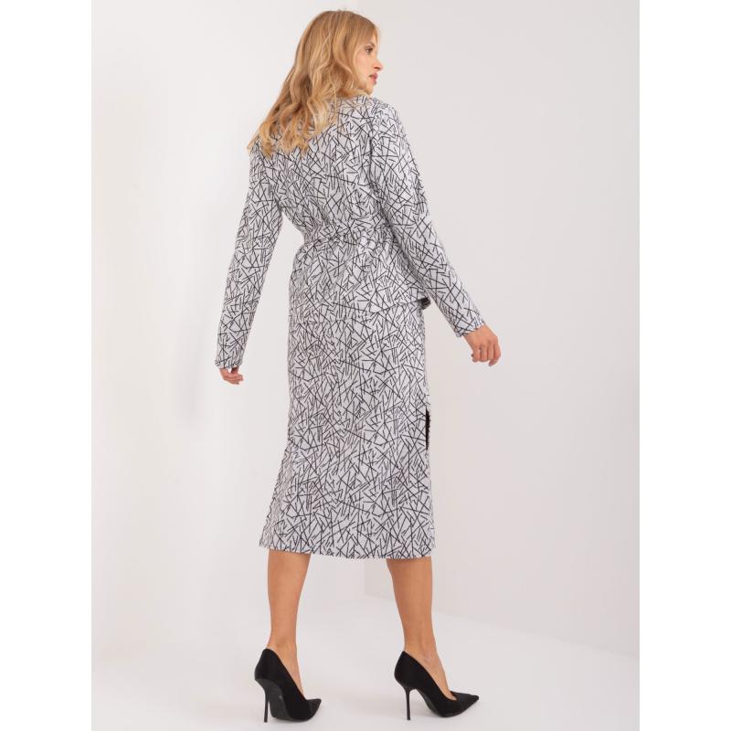 Dámsky opaskový blejzrový komplet ELLE svetlosivý