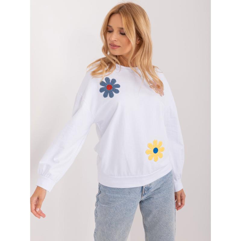 Dámská mikina s kapucí a kulatým výstřihem NEVA bílá 