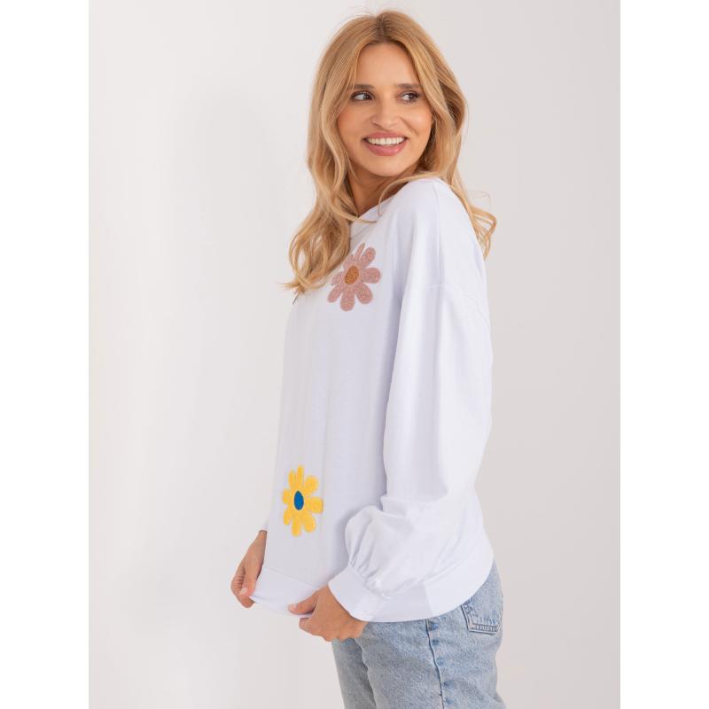 Dámská mikina s kapucí a kulatým výstřihem NEVA bílá 