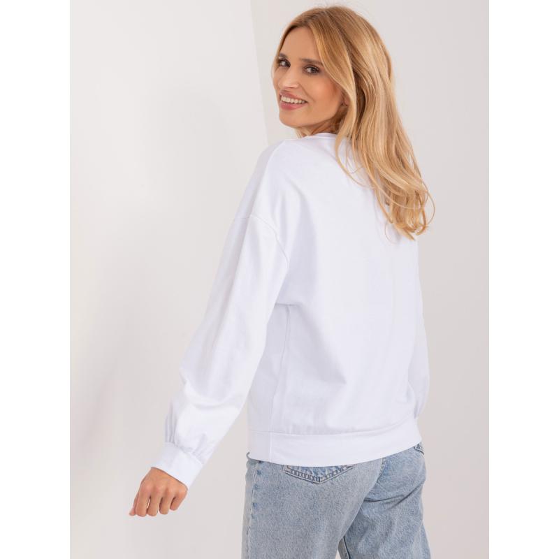 Dámská mikina s kapucí a kulatým výstřihem NEVA bílá 