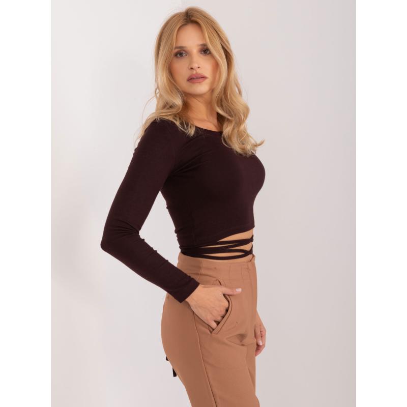 Dámská halenka z viskózy YOU tmavě hnědá 