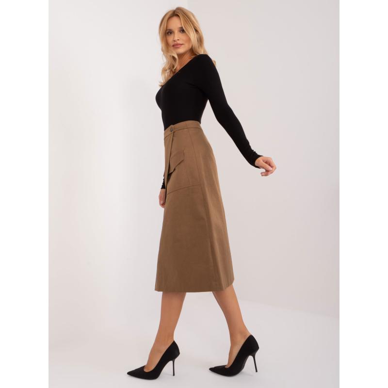 Dámská sukně s podšívkou midi CARGO hnědá 