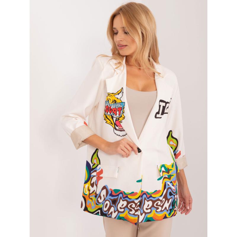 Dámské sako s potiskem na zádech ORGA krémové 