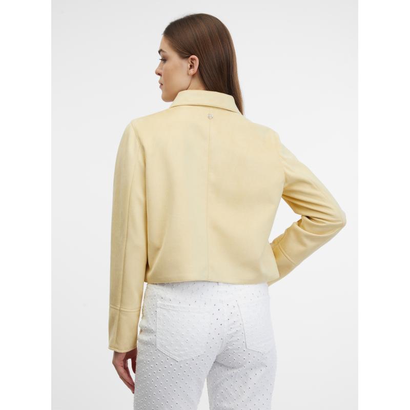 Sárga női szarvasbőr kabát