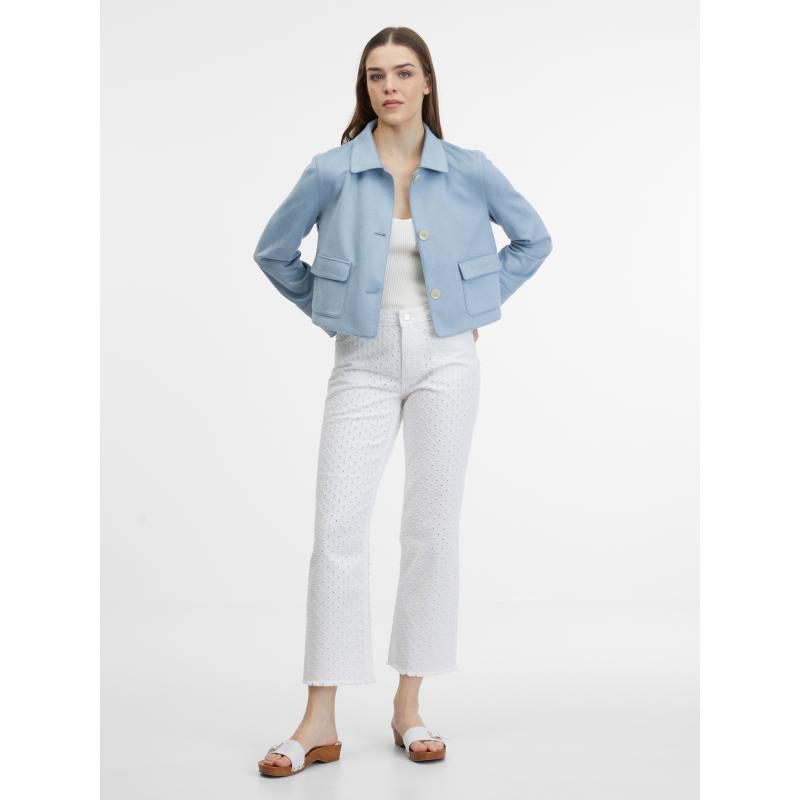 Kék női szarvasbőr kabát