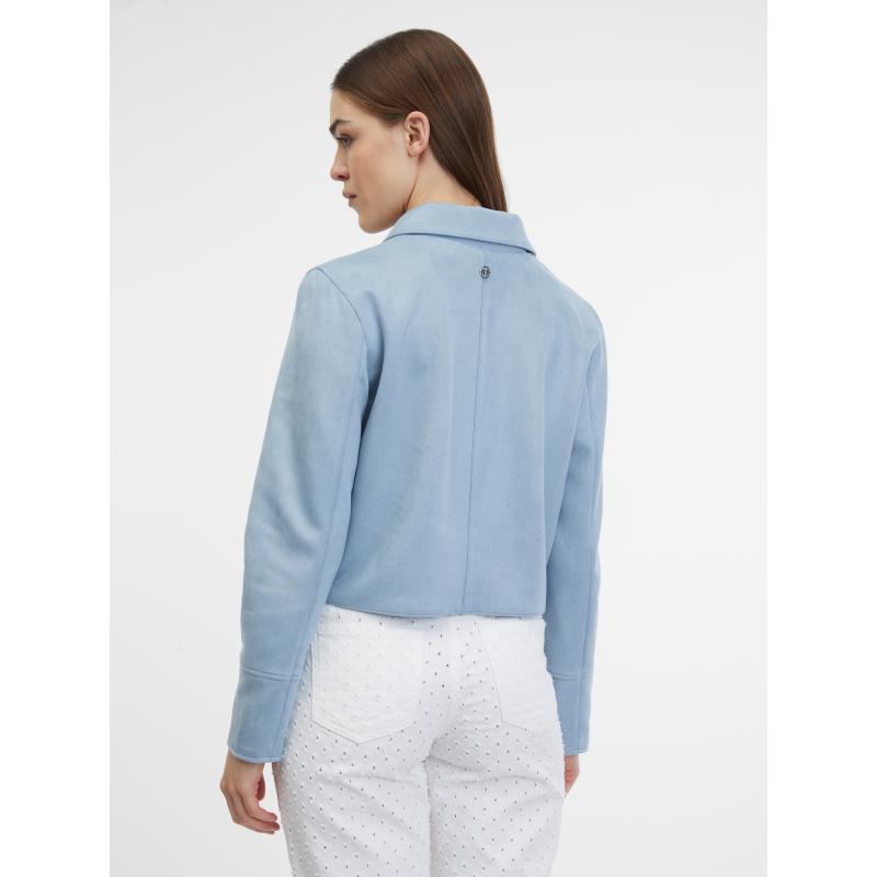 Kék női szarvasbőr kabát