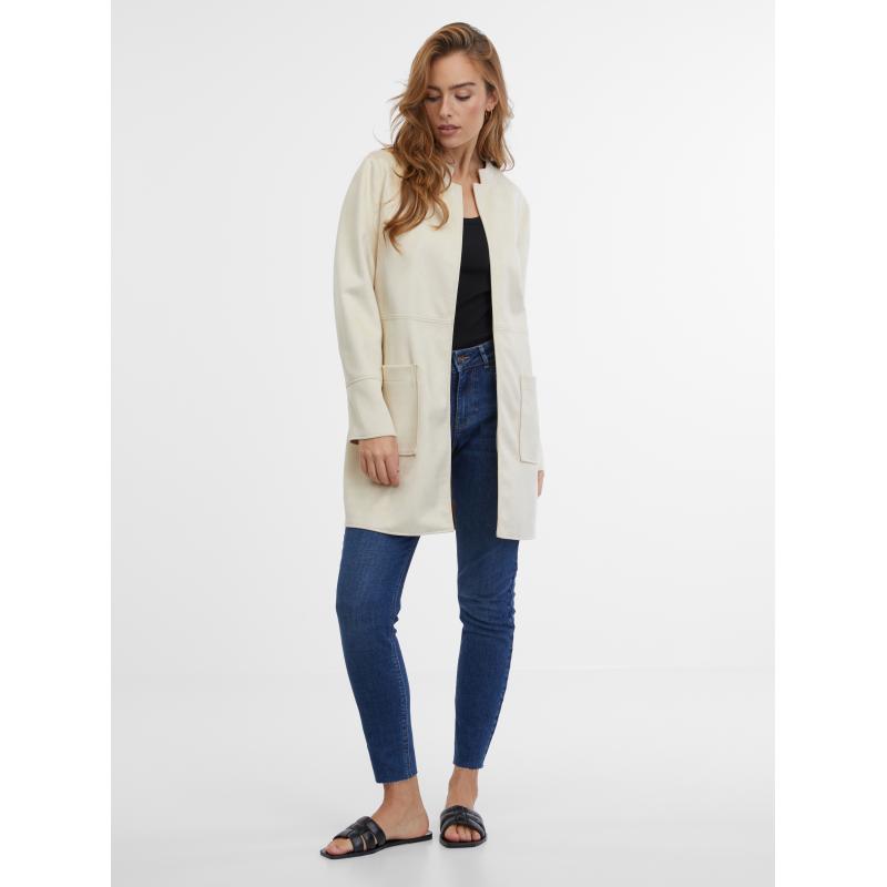 Béžová dámska kožená bunda