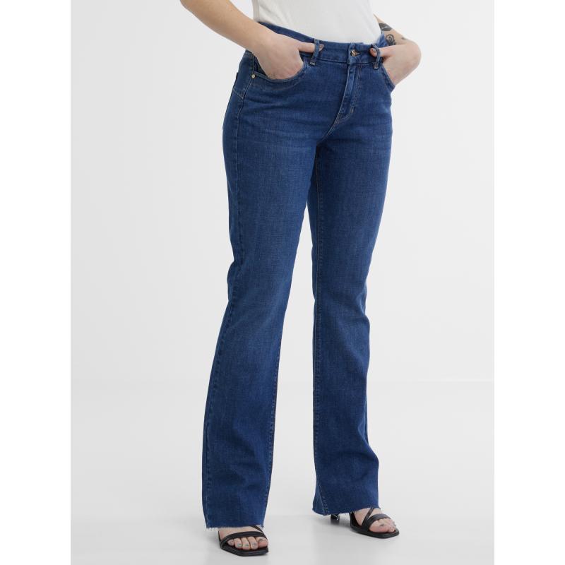 Tmavomodré dámske džínsy bootcut