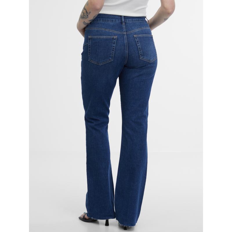 Tmavomodré dámske džínsy bootcut
