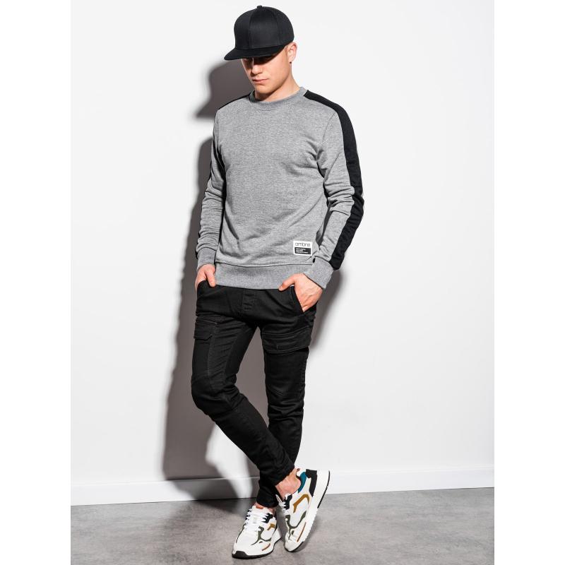 Pánska mikina s kapucňou OM-SSNZ-22FW-010 V1 sivá