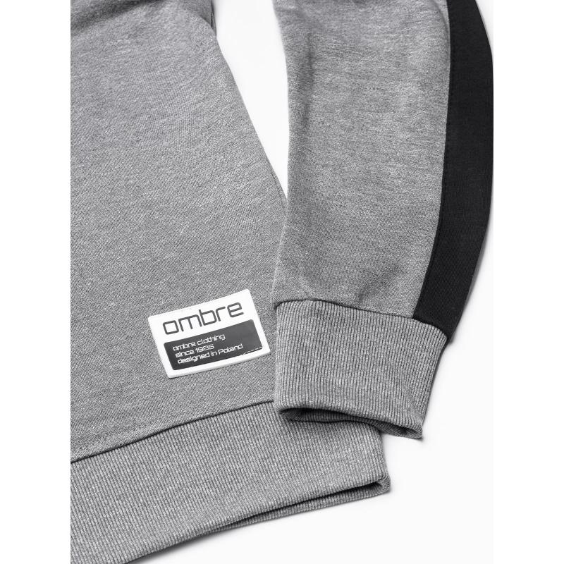 Pánska mikina s kapucňou OM-SSNZ-22FW-010 V1 sivá