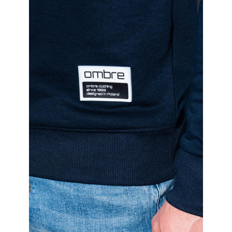 Pánská mikina bez kapuce OM-SSNZ-22FW-010 V2 tmavě modrá
