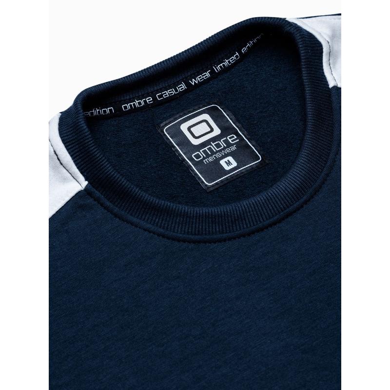 Pánská mikina bez kapuce OM-SSNZ-22FW-010 V2 tmavě modrá