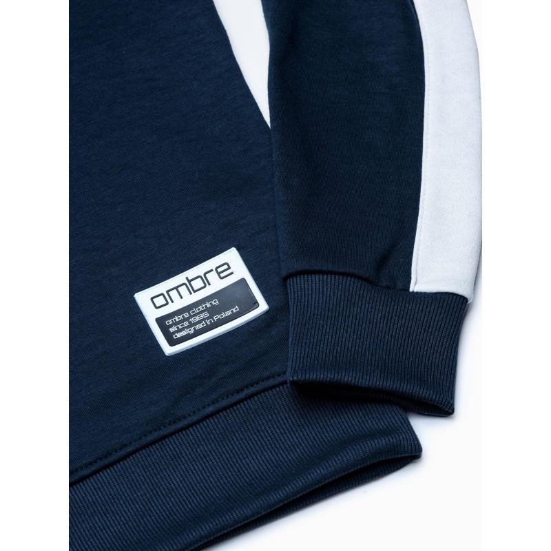 Pánská mikina bez kapuce OM-SSNZ-22FW-010 V2 tmavě modrá