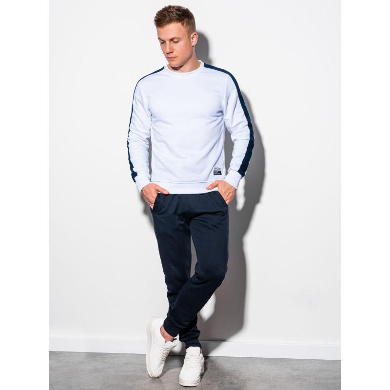 Pánská mikina bez kapuce OM-SSNZ-22FW-010 V3 bílá