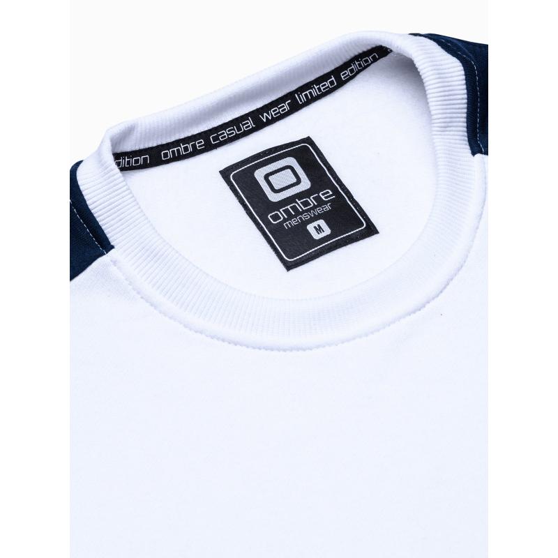 Pánská mikina bez kapuce OM-SSNZ-22FW-010 V3 bílá