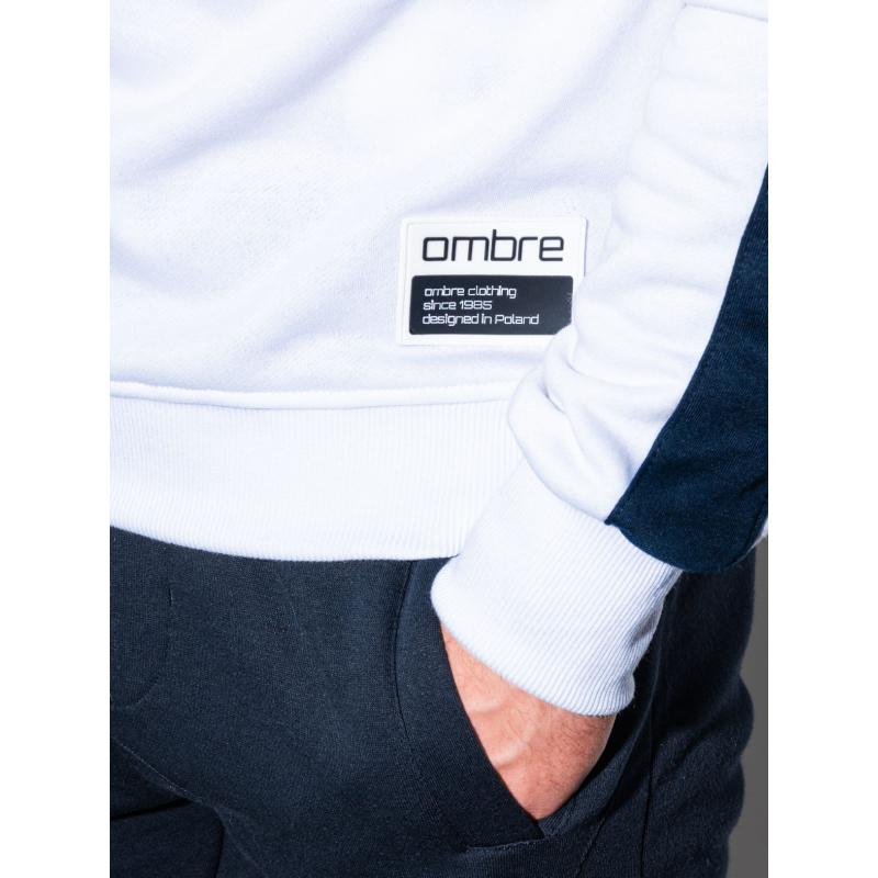 Pánská mikina bez kapuce OM-SSNZ-22FW-010 V3 bílá