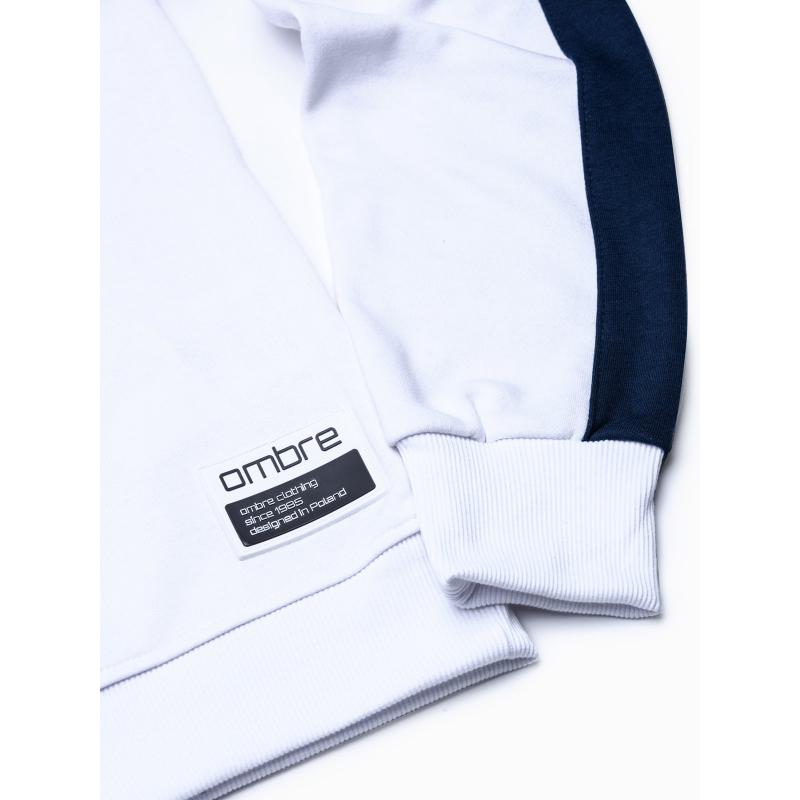 Pánská mikina bez kapuce OM-SSNZ-22FW-010 V3 bílá