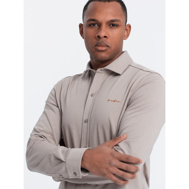 Pánská bavlněná košile REGULAR popelavá