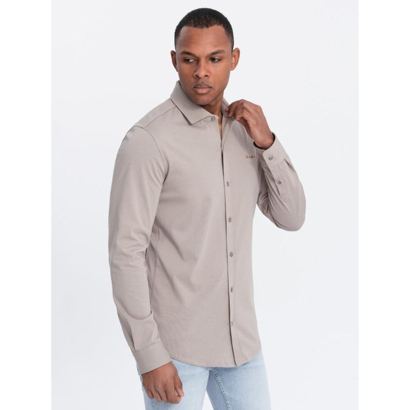 Pánská bavlněná košile REGULAR popelavá