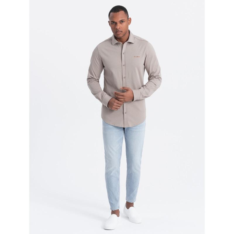 Pánská bavlněná košile REGULAR popelavá