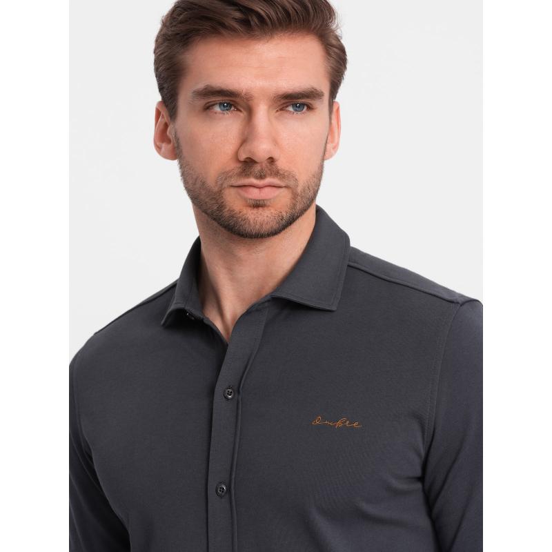 Pánská bavlněná košile REGULAR grafitová