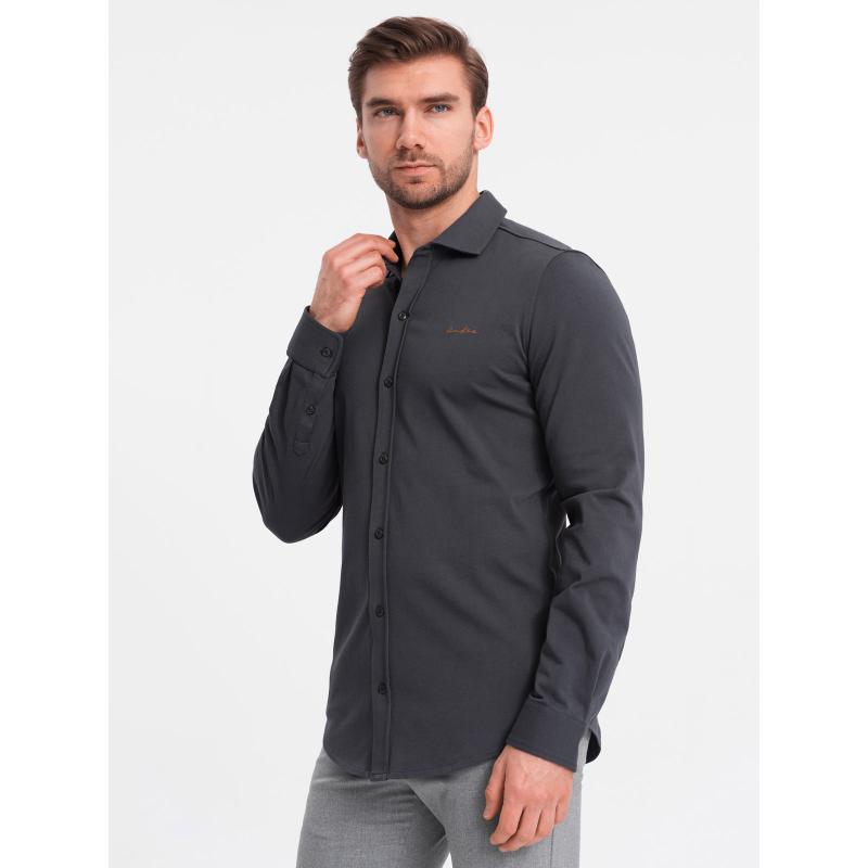 Pánská bavlněná košile REGULAR grafitová