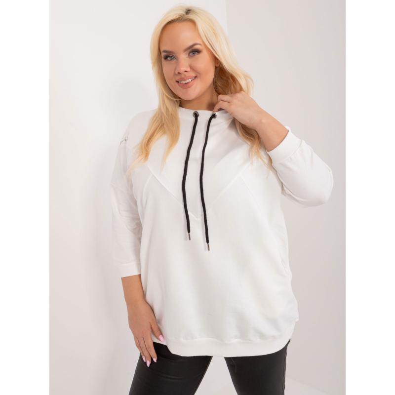 Dámská halenka bavlněná plus size se zavazováním REVA ecru 