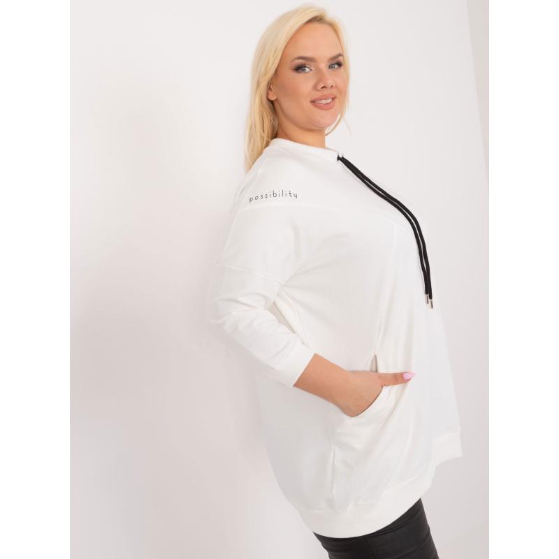 Dámská halenka bavlněná plus size se zavazováním REVA ecru 