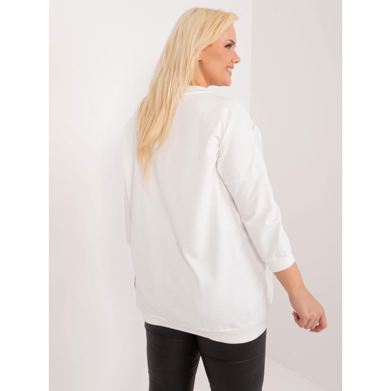 Dámská halenka bavlněná plus size se zavazováním REVA ecru 