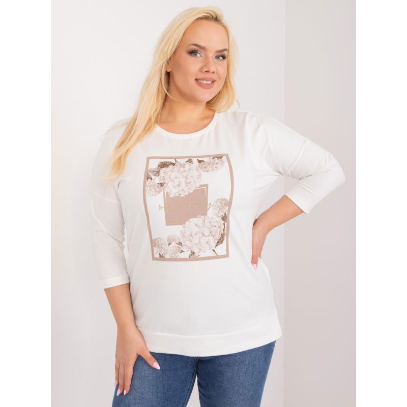 Dámská halenka s potiskem ležérní plus size GOMA ecru  