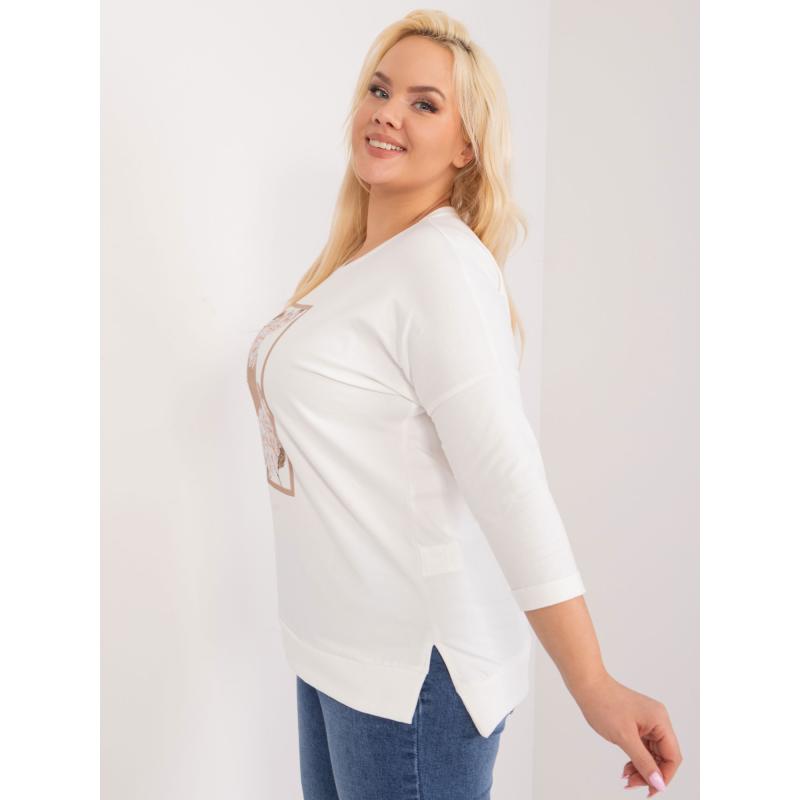 Dámská halenka s potiskem ležérní plus size GOMA ecru  